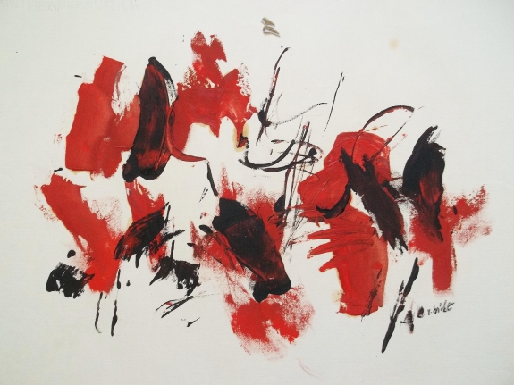 Mixed media John Von Wicht untitled painting VoJo058.