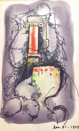 Untitled mixed media painting by Hans Burkhardt