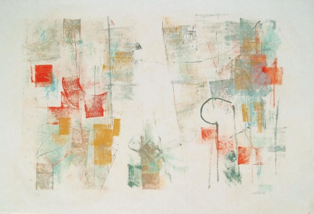 Mixed media John Von Wicht untitled painting VoJo122.