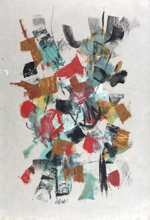 Mixed media John Von Wicht untitled painting VoJo054.