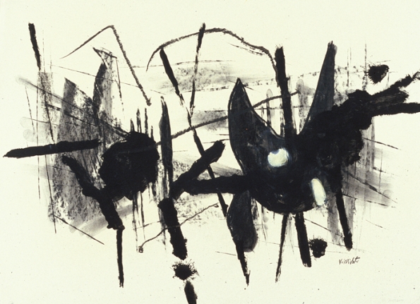 Mixed media John Von Wicht untitled painting VoJo154.