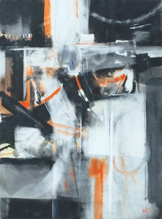 Sold Walter Meigs 1961 watercolor titled "Night Lights".