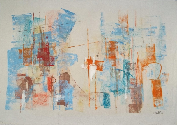 Mixed media John Von Wicht untitled painting VoJo044.