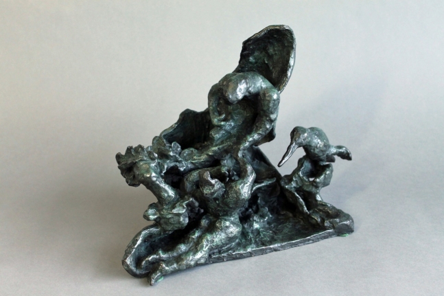 Yulla Lipchitz bronze sculpture entitled "Figures & Bird".