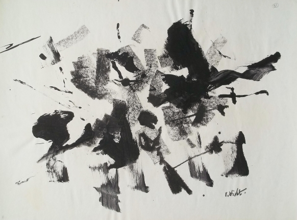 Mixed media John Von Wicht untitled painting VoJo092.
