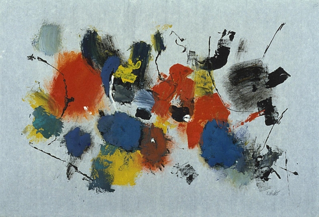 Mixed media John Von Wicht untitled painting VoJo103.