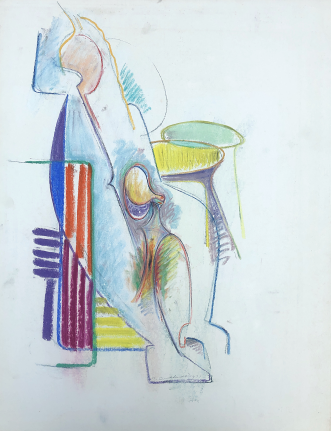 Untitled 1971 abstract pastel by Hans Burkhardt.