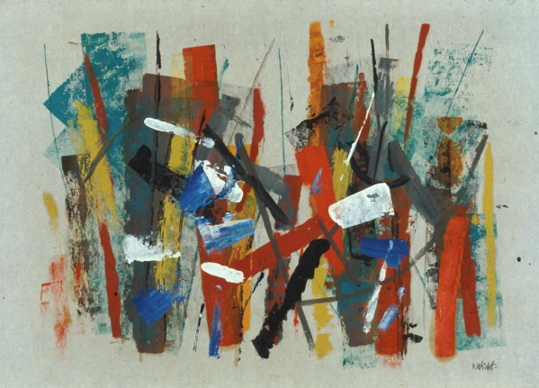Mixed media John Von Wicht untitled painting VoJo045.