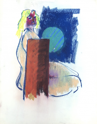 Untitled 1972 Hans Burkhardt pastel.