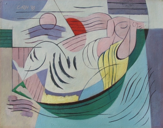 Carl Holty 1935 painting entitled "Female Bather by the Sea."