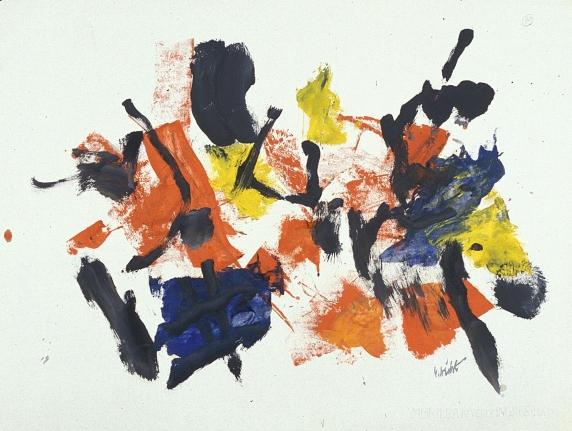 Mixed media John Von Wicht untitled painting VoJo156.