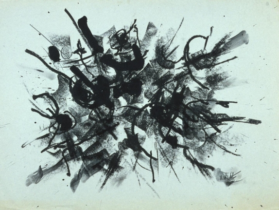 Mixed media John Von Wicht untitled painting VoJo100.