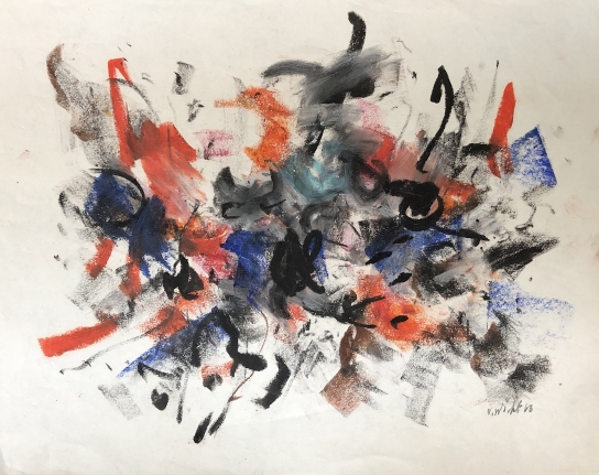 Mixed media John Von Wicht untitled painting VoJo017.