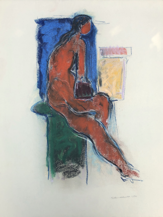 Untitled 1972 pastel by Hans Burkhardt.