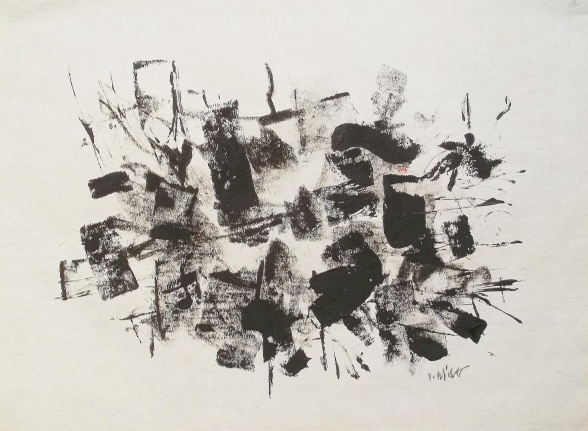 Mixed media John Von Wicht untitled painting VoJo081.