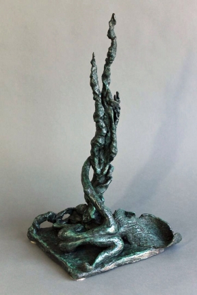Yulla Lipchitz bronze entitled "Woman Lying Down & Growing with Tree".