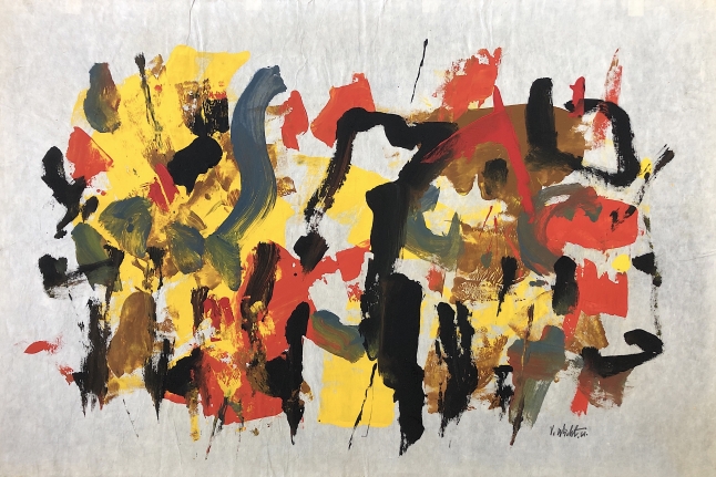 Mixed media John Von Wicht untitled painting VoJo132.