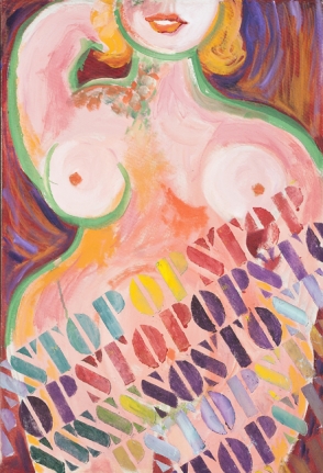 Oil painting by Miriam Laufer entitled "StopOp".