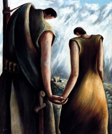 Oil painting by Julio De Diego entitled "Homage to the Spanish Republic".