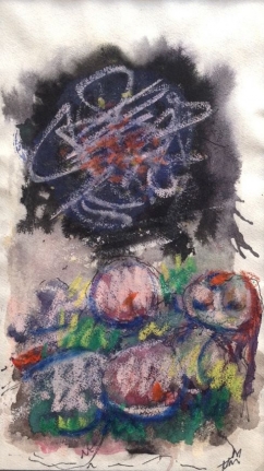 Untitled mixed media painting by Hans Burkhardt.