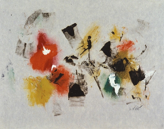 Mixed media John Von Wicht untitled painting VoJo003.