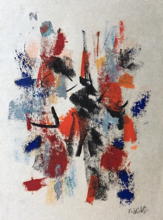Mixed media John Von Wicht untitled painting VoJo011.
