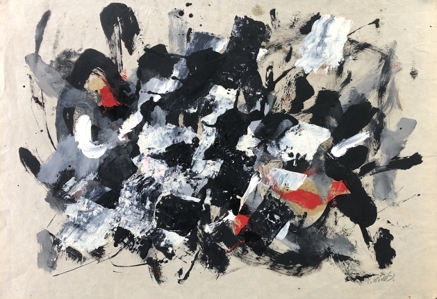 Mixed media John Von Wicht untitled painting VoJo059.