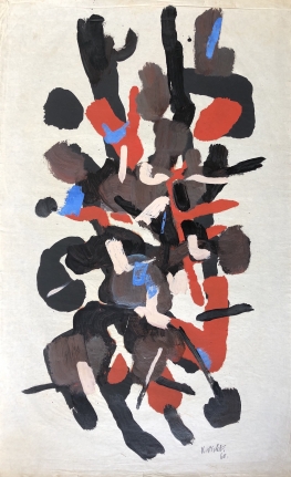 Mixed media John Von Wicht untitled painting VoJo106.
