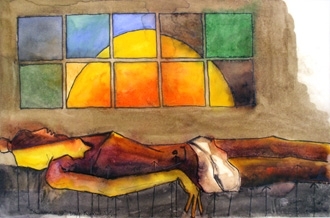 M F Husain BHISMA (mahabharat series) Limited edition serigraph (edition of 350) individual serigraph $2,000; set of 3 $5,000 18 x 24 in.