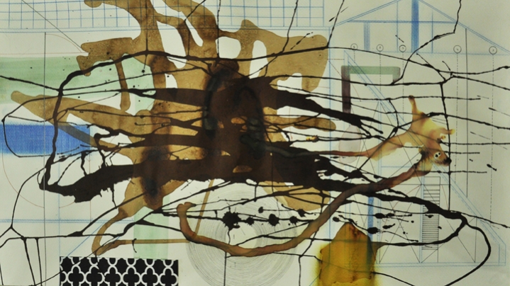 M. Pravat Untitled (C2) 2016 Mixed media on paper 24 x 42 in.