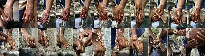 Atul Bhalla WASH/WATER/BLOOD 2007 Archival pigment print (set of 22) 18 x 12 in. each Edition 3/5 and 5/5