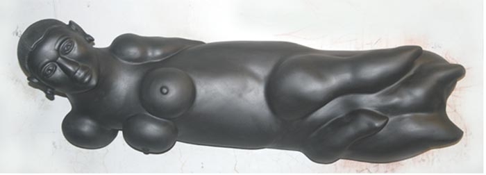 Mayyur Gupta DREAM OF SOUZA 2008 Graphite on wood 43 x 13 x 13 in.