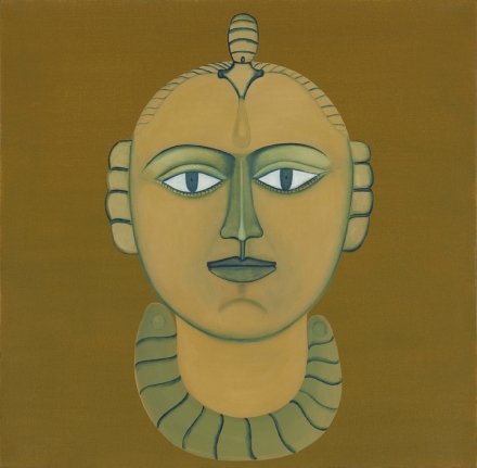 Rekha Rodwittiya Nayika (Orange) 2009 Acrylic and oil on canvas 24 x 24 in.