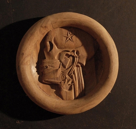 Riyas Komu OLD NEW BELIEF & UNCLAIMED DEAD BODIES 2008 Wood and mixed media Various sizes