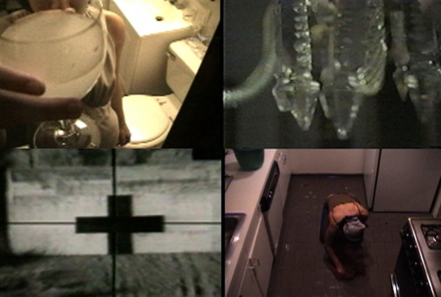 Mariam Ghani & Erin Ellen Kelly The Glass House Home Movies 2003 4-in-1 channel video with 5-channel audio 15:00 min.