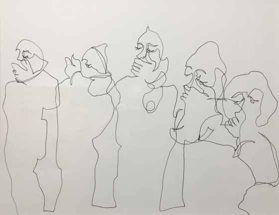 Jaishri Abichandani Line Drawing 2 2018 Ink on paper 10 x 13 in.