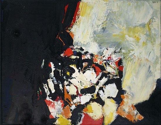 S.H. Raza POINTE DE CHOMERA (ROUTE DE CHOMERAC) 1962 Oil on Canvas 26 x 32 in. SOLD