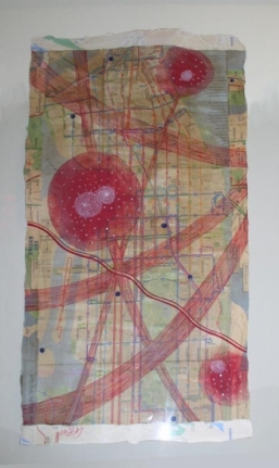 Talha Rathore UNTITLED RED 2009 Gouache on wasli 18 x 9.5 NFS
