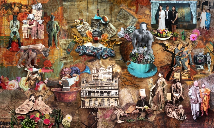 Mohsin Shafi cheers darlin’ ii 2019 Sublimation on raw silk, jamawar 24 x 40 in