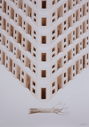 Gigi Scaria Detached, 2017 Watercolor on paper 40.50 x 28.50 in