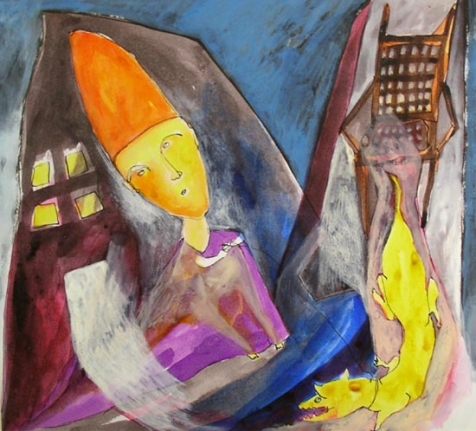 Rekha Rodwittiya Little Popeman Sanctions Lives 1984 Ink and gouache on paper 12 x 12 in.