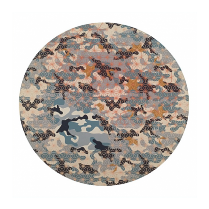 Fatima Munir To the Moon and Back 1 2017 Hand embroidery, ink jet on canvas 18 x 18 in.