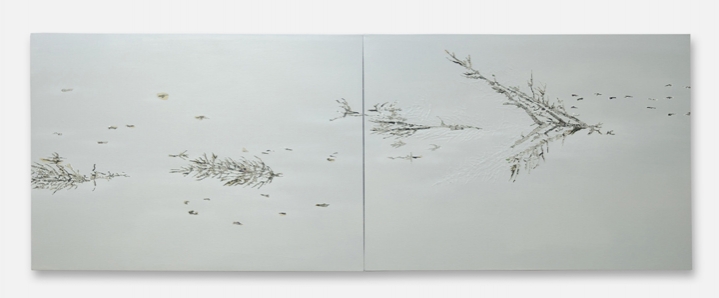 Saad Qureshi SURFACES 2013 Mixed media on canvas 30 x 84 in.
