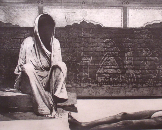 Anupam Sud Old Walls Etching 19.50 x 25 in