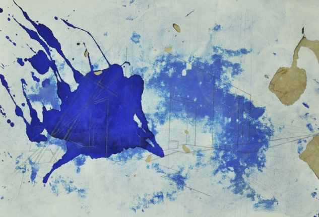 M. Pravat Untitled (G) 2016 Mixed media on paper 42 x 46 in.