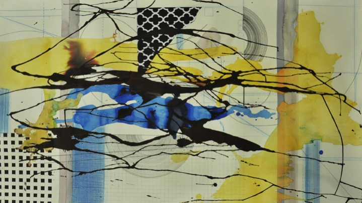 M. Pravat Untitled (B2) 2016 Mixed media on paper 24 x 42 in.