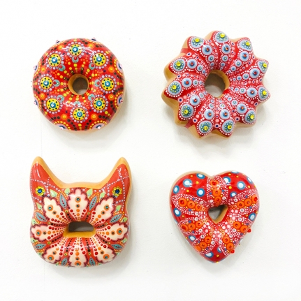 Four Red Donuts
