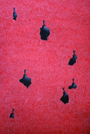 Ayesha Durrani CLAUSTROPHOBIA 2008 Gouache on wasli 20 x 13 in.