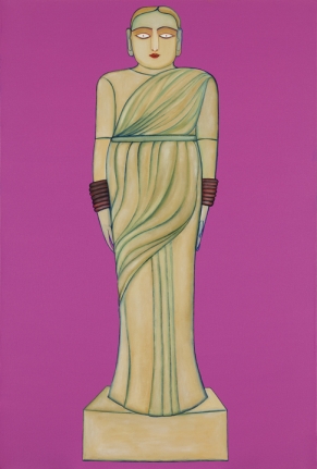 Rekha Rodwittiya Nayika/Guddiya (Purple) 2009 Acrylic and oil on canvas 36 x 24 in.