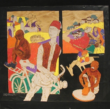 M. F. Husain AUTOBIOGRAPHY PECHWEL Oil on canvas 60 x 60 in.